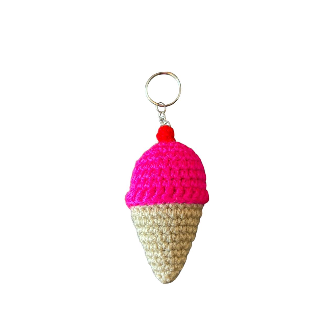 Crochet Ice cream key chain